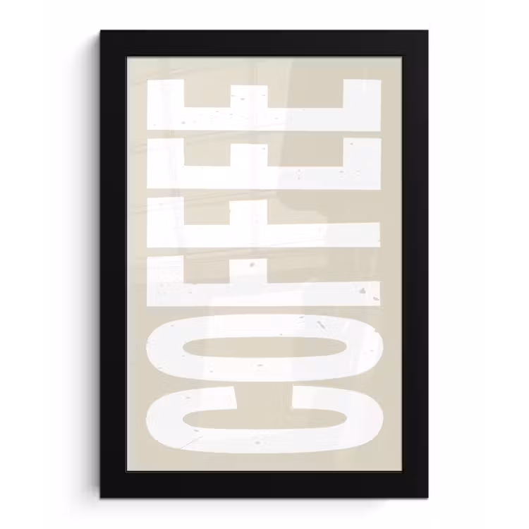 Poster met lijst - Wit - Koffie - Vintage - Decoratie — 1
