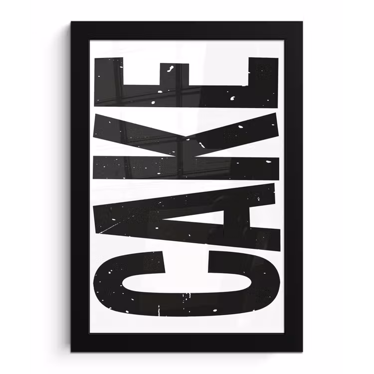 Poster met lijst - Zwart - Cake - Eten - Decoratie — 1