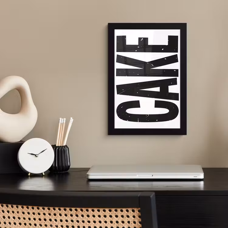 Poster met lijst - Zwart - Cake - Eten - Decoratie — 2
