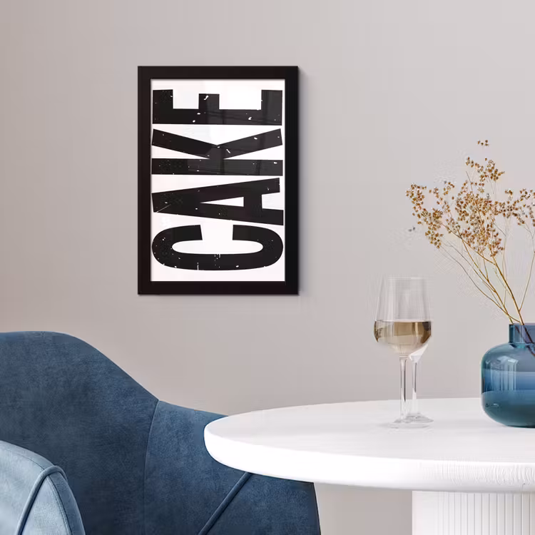 Poster met lijst - Zwart - Cake - Eten - Decoratie — 4