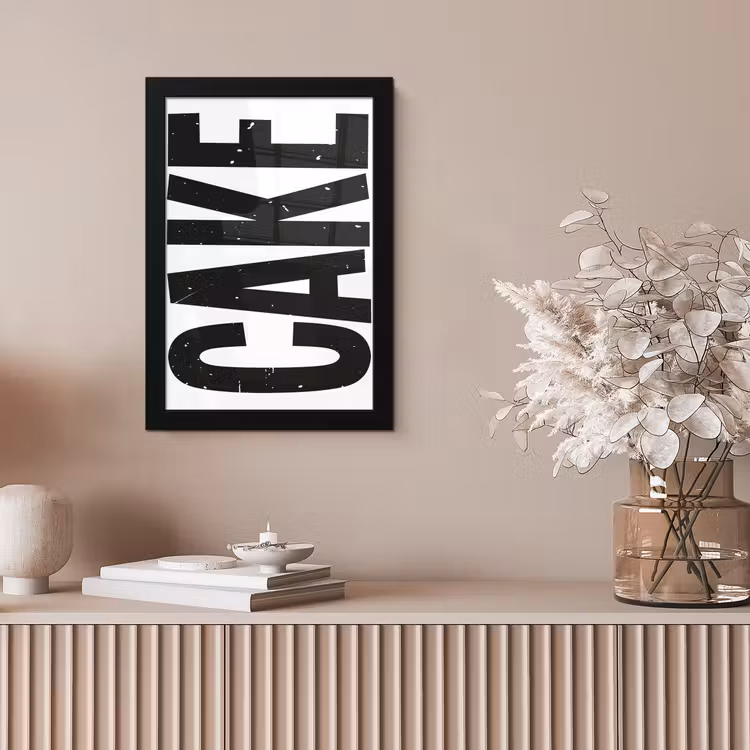 Poster met lijst - Zwart - Cake - Eten - Decoratie — 5