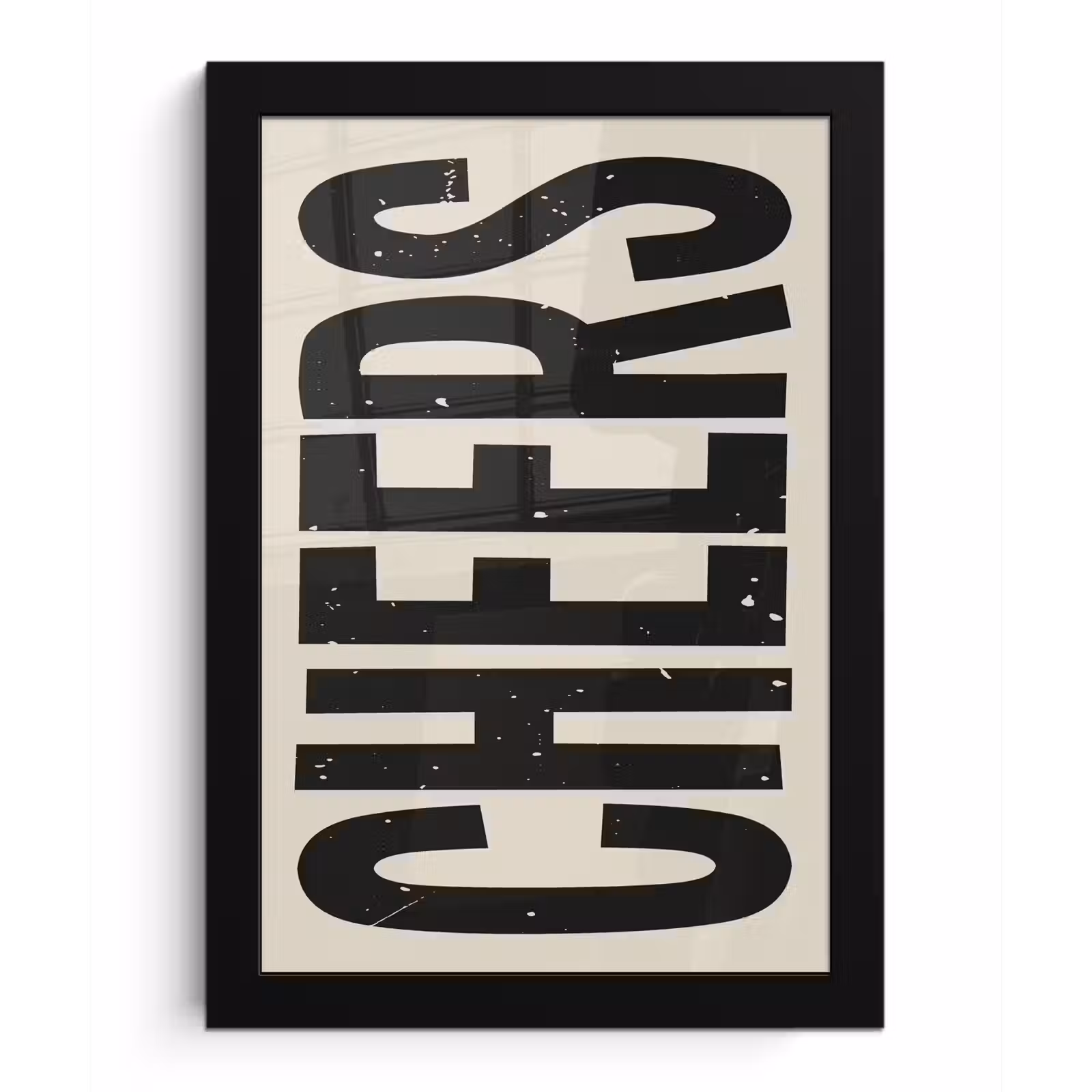 Poster met lijst - Cheers - Japandi - Zwart - Letters — 1
