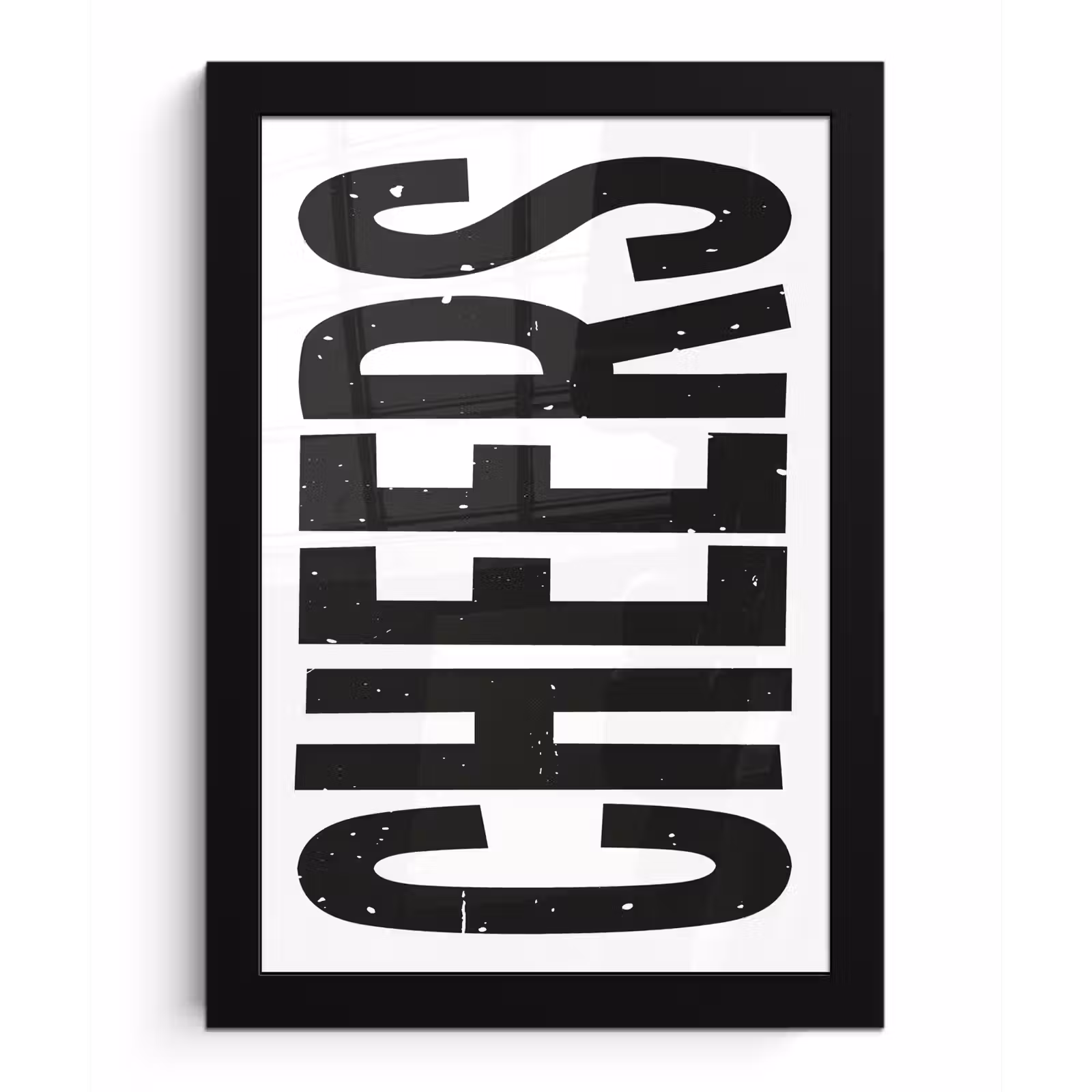 Poster met lijst - Retro - Cheers - Zwart - Decoratie — 1