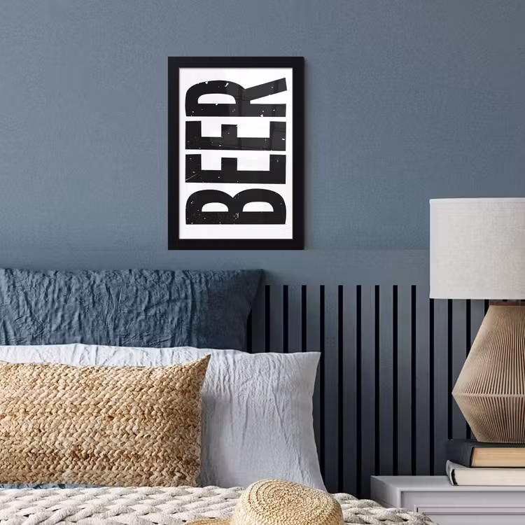 Poster met lijst - Bier - Japandi - Decoratie - Zwart — 3