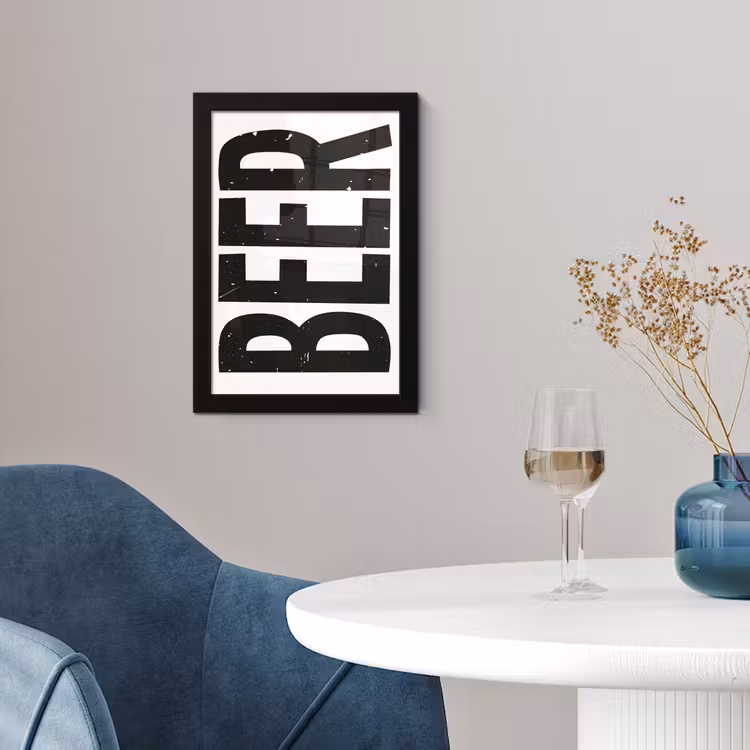 Poster met lijst - Bier - Japandi - Decoratie - Zwart — 4