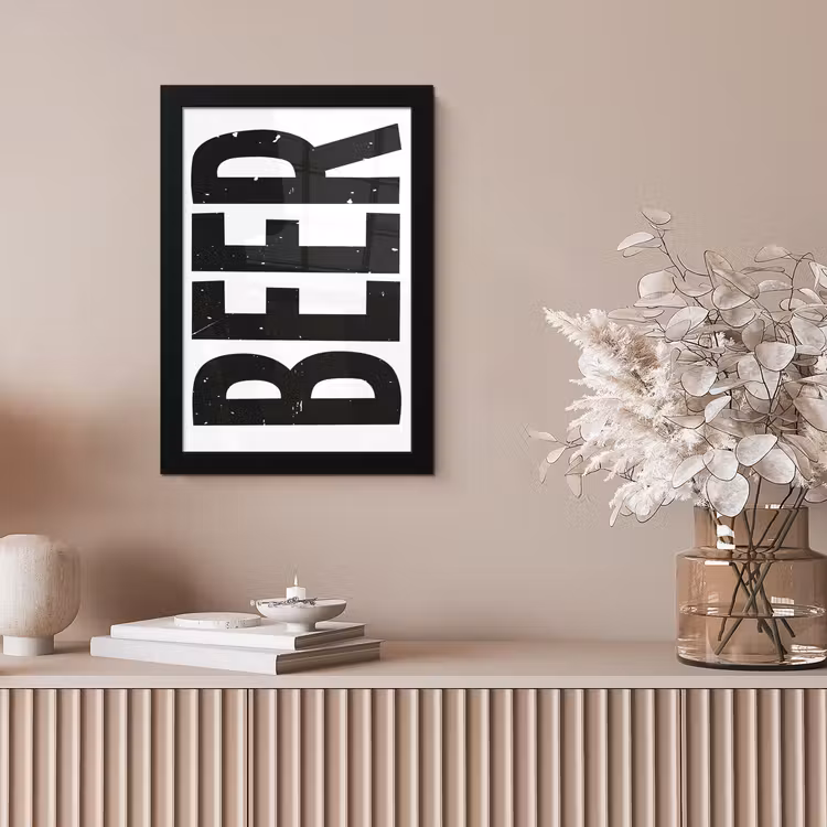 Poster met lijst - Bier - Japandi - Decoratie - Zwart — 5