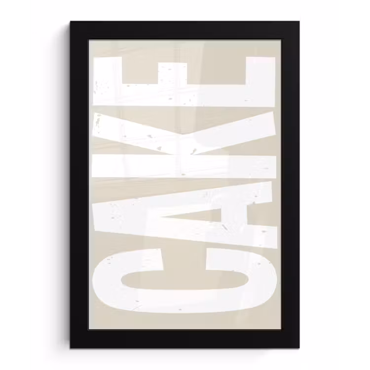 Poster met lijst - Cake - Woord - Japandi - Wit — 1