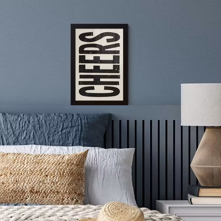 Poster met lijst - Cheers - Japandi - Zwart - Letters — 3