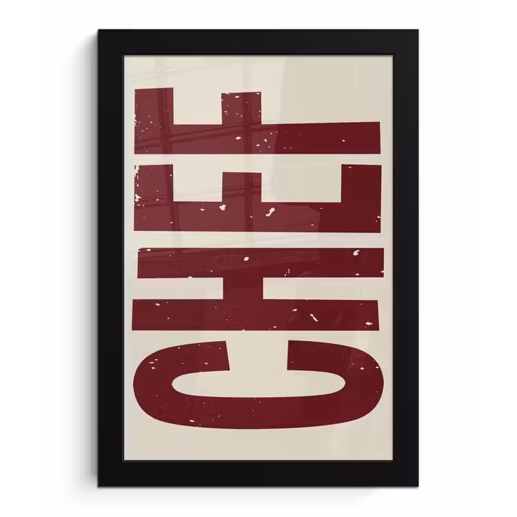 Poster met lijst - Chef - Rood - Japandi - Vintage — 1