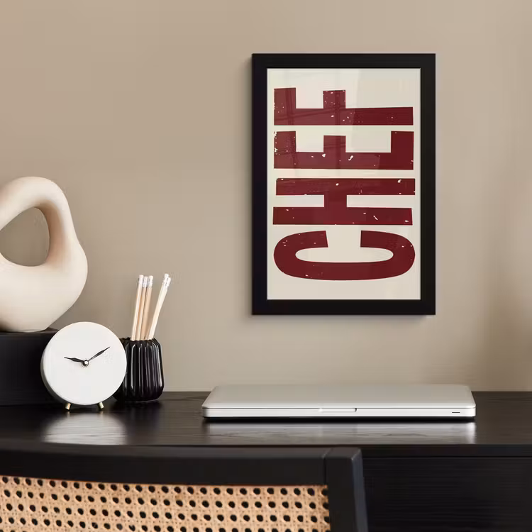 Poster met lijst - Chef - Rood - Japandi - Vintage — 2