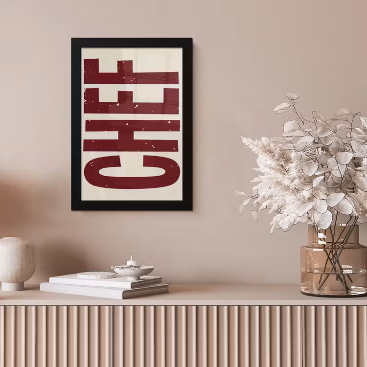 Poster met lijst - Chef - Rood - Japandi - Vintage — 5