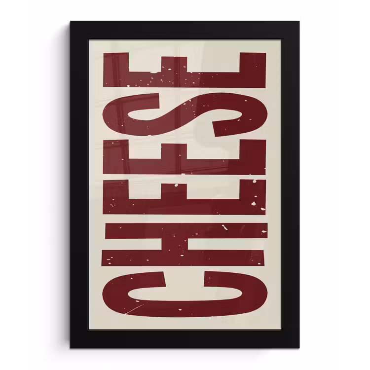 Poster met lijst - Vintage - Rood - Decoratie - Japandi — 1