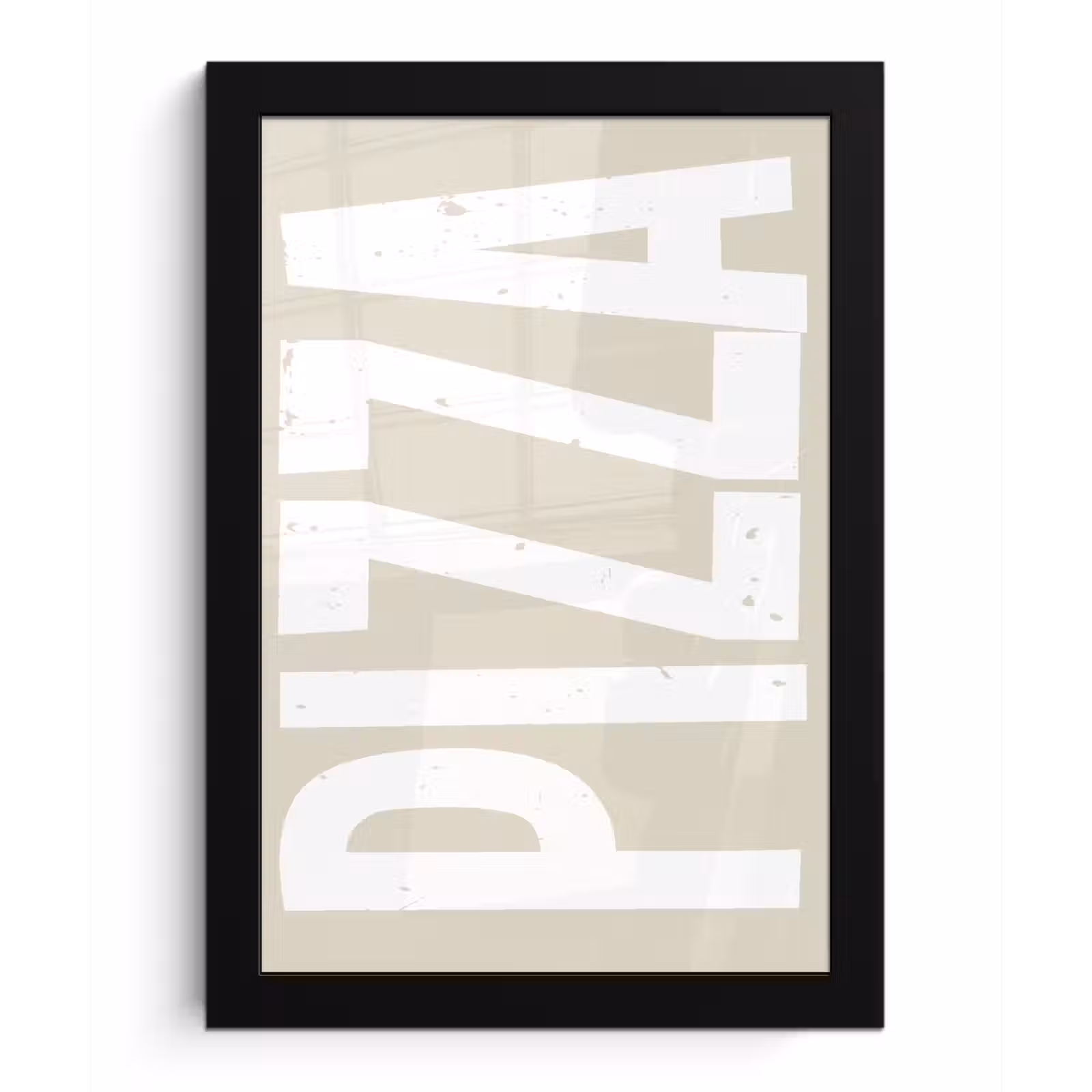 Poster met lijst - Pizza - Decoratie - Japandi - Wit — 1