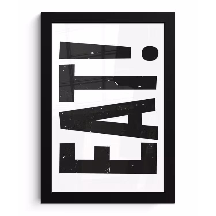 Poster met lijst - Decoratie - Eten - Zwart - Wit — 1