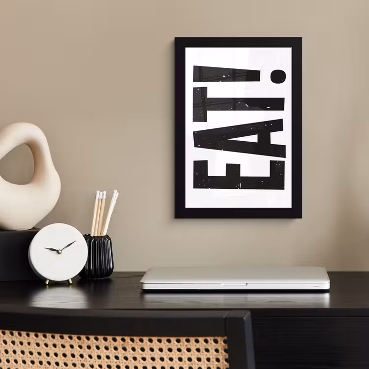 Poster met lijst - Decoratie - Eten - Zwart - Wit — 2