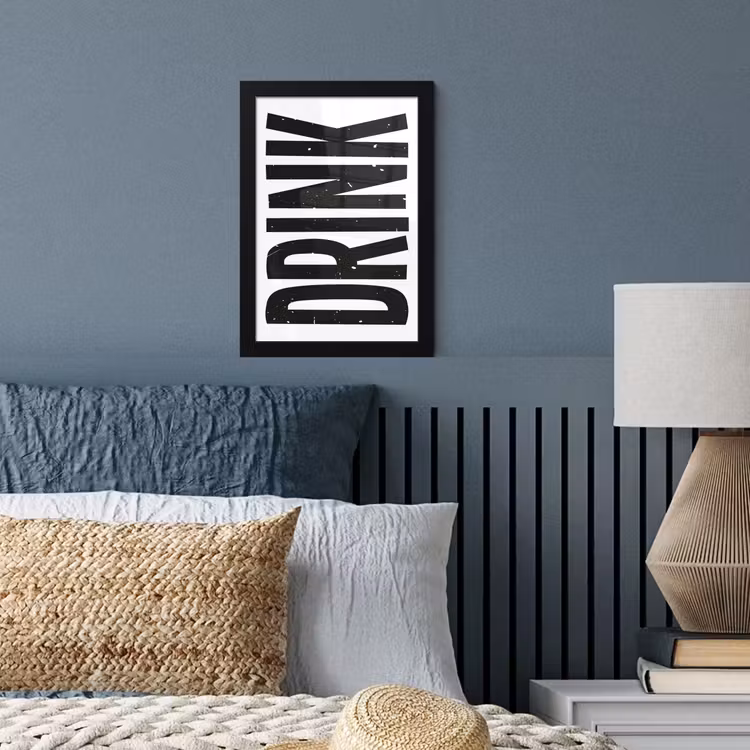 Poster met lijst - Drink - Zwart - Wit - Decoratie — 3