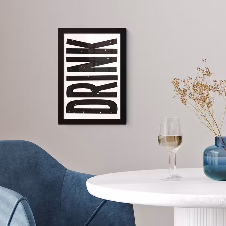 Poster met lijst - Drink - Zwart - Wit - Decoratie — 4