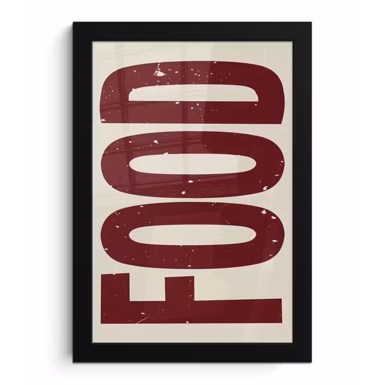 Poster met lijst - Eten - Japandi - Rood - Decoratie — 1