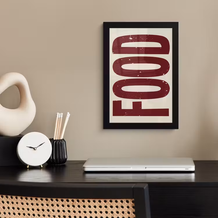 Poster met lijst - Eten - Japandi - Rood - Decoratie — 2