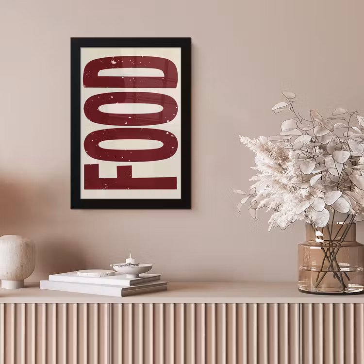 Poster met lijst - Eten - Japandi - Rood - Decoratie — 5