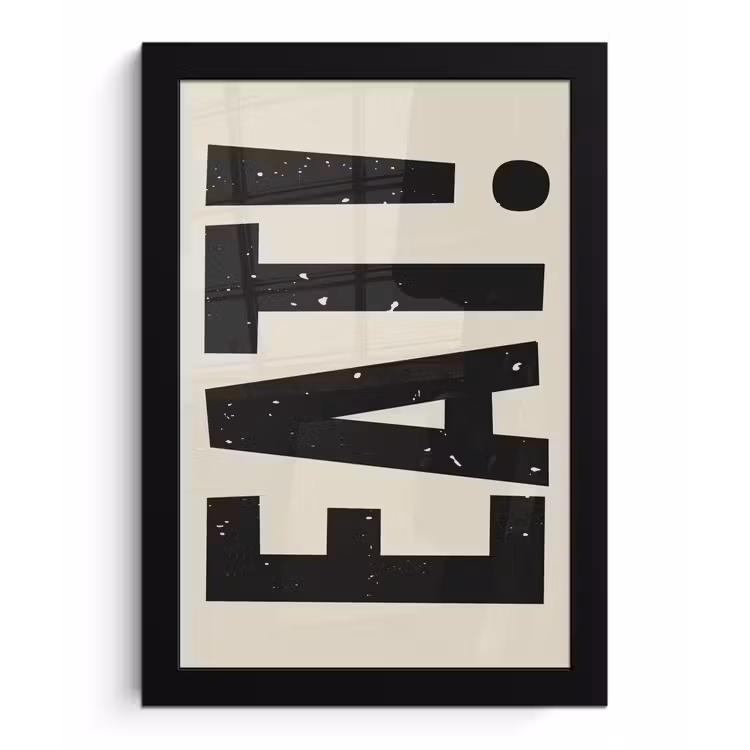 Poster met lijst - Eten - zwart - Japandi - Wit — 1