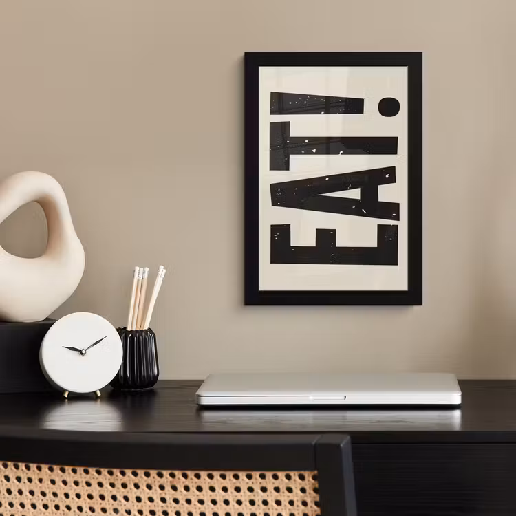 Poster met lijst - Eten - zwart - Japandi - Wit — 2