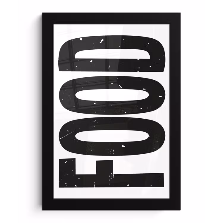 Poster met lijst - Food - Zwart - Wit - Decoratie — 1