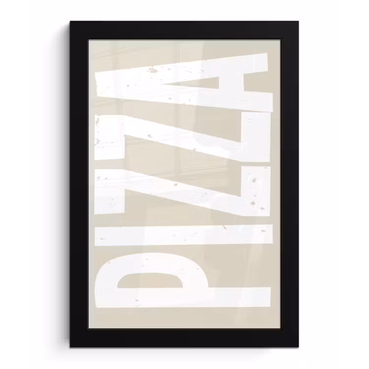 Poster met lijst - Pizza - Decoratie - Japandi - Wit — 1