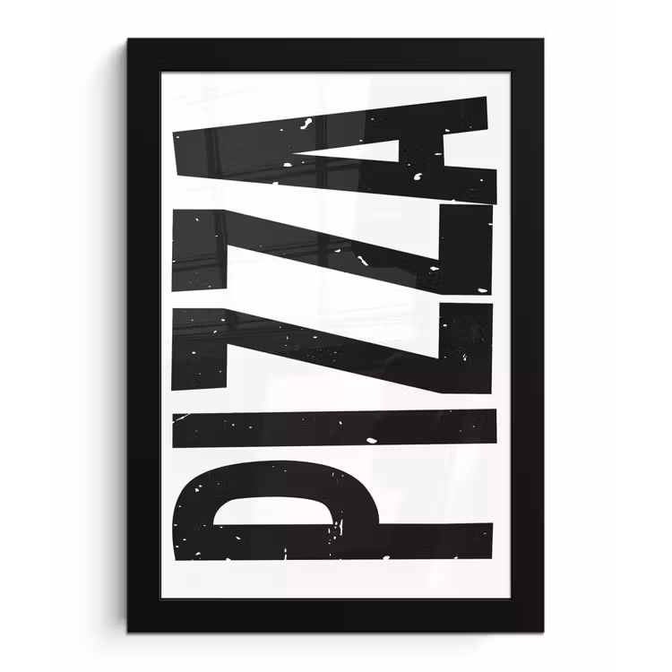 Poster met lijst - Pizza - Japandi - Decoratie - Vintage — 1