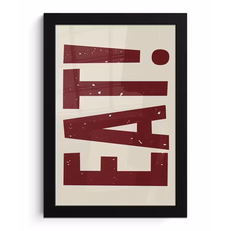 Poster met lijst - Red - Eten - Vintage - Decoratie — 1