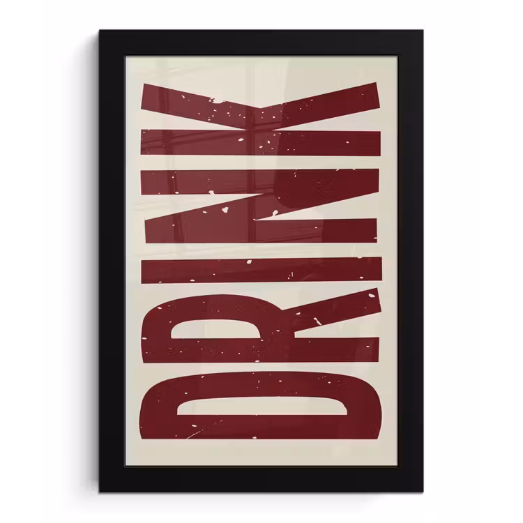 Poster met lijst - Rood - Vintage - Decoratie - Japandi — 1