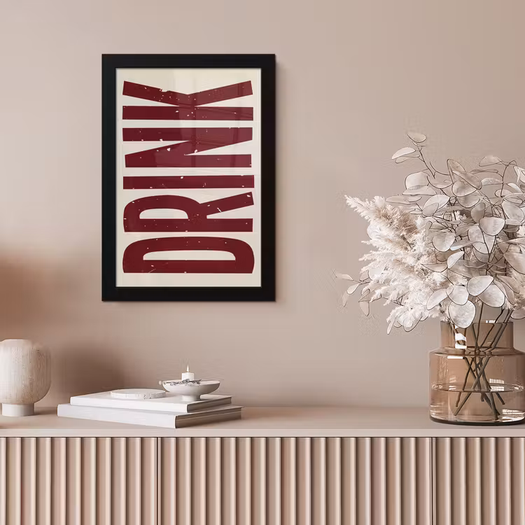 Poster met lijst - Rood - Vintage - Decoratie - Japandi — 5