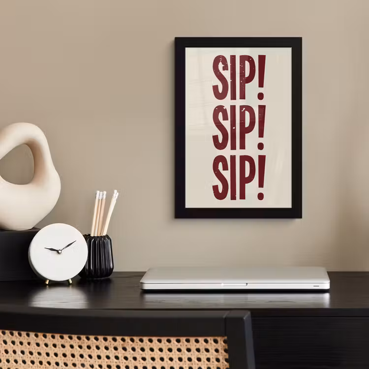 Poster met lijst - Japandi - Vintage - Decoratie - Rood — 2