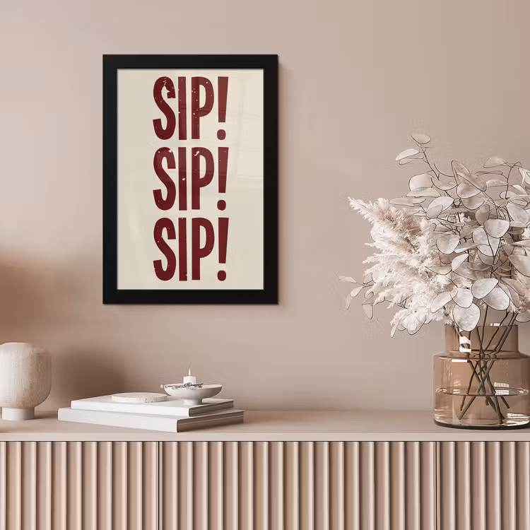 Poster met lijst - Japandi - Vintage - Decoratie - Rood — 5