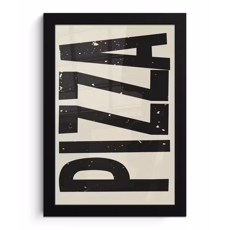 Poster met lijst - Pizza - Decoratie - Japandi - Vintage — 1