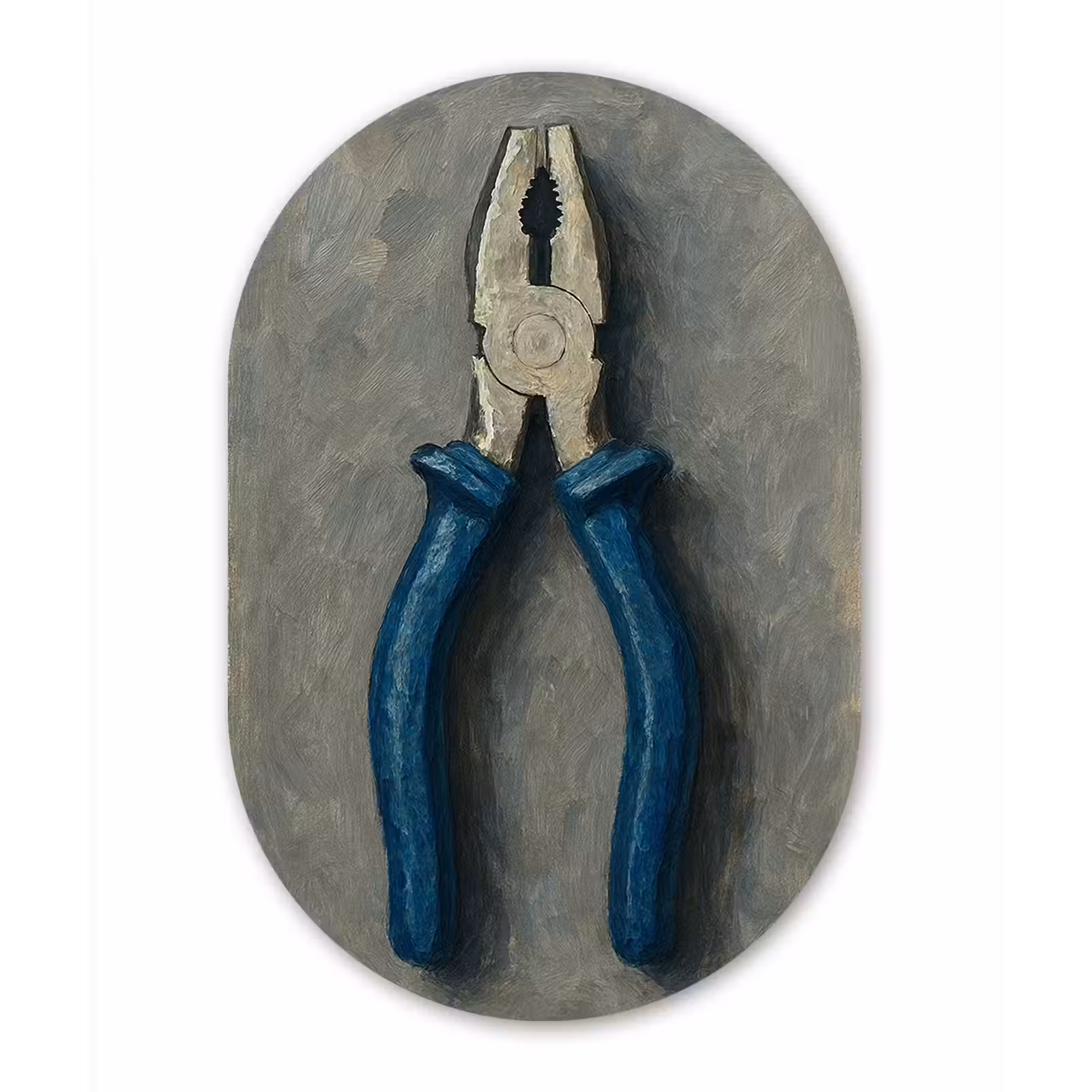 Muurovaal - aluminium - Tang - Schilderij - Textuur - Verf — 1