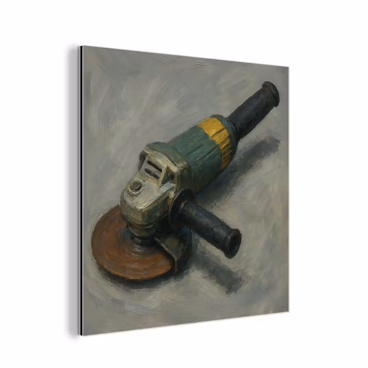 Aluminium schilderij - Haakse slijper - Schilderij - Gereedschap — 1