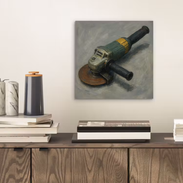 Aluminium schilderij - Haakse slijper - Schilderij - Gereedschap — 2