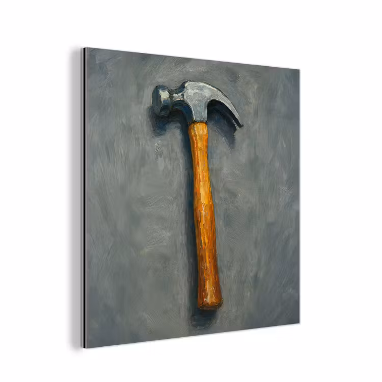 Aluminium schilderij - Hamer - Schilderij - Gereedschap — 1