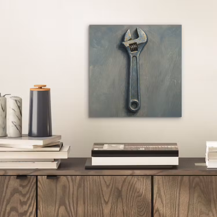 Aluminium schilderij - Moersleutel - Gereedschap - Verf — 2