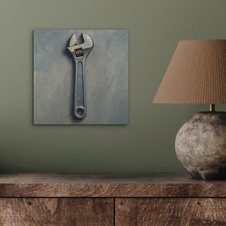 Aluminium schilderij - Moersleutel - Gereedschap - Verf — 3