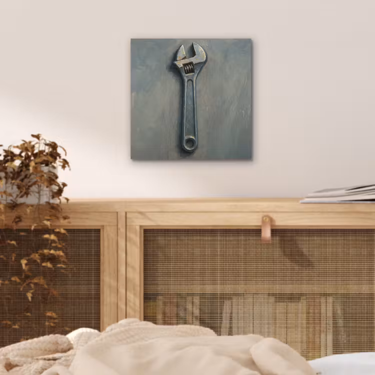 Aluminium schilderij - Moersleutel - Gereedschap - Verf — 4