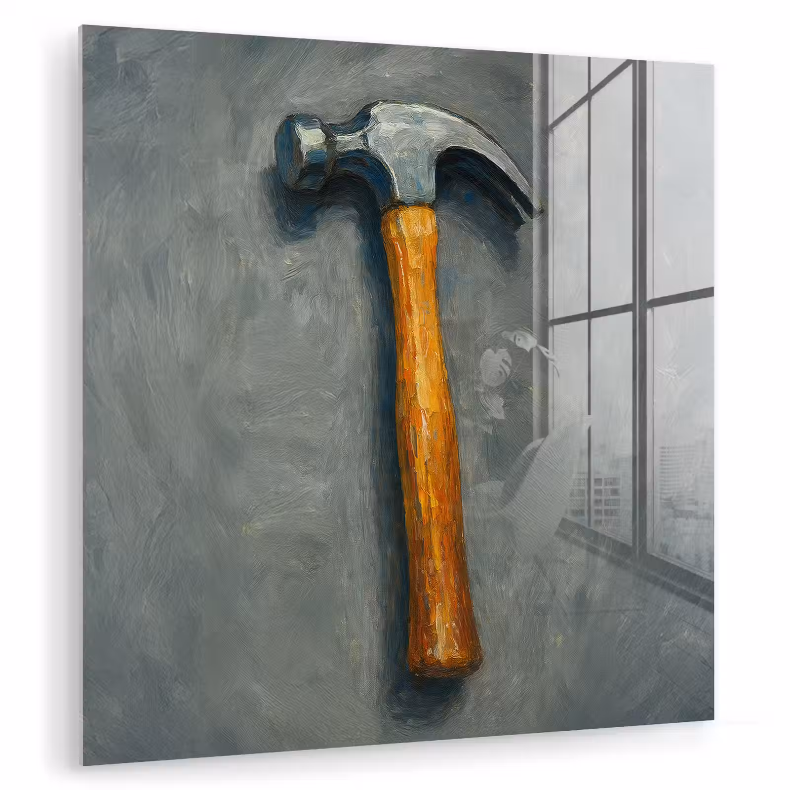 Glas schilderij - Hamer - Schilderij - Gereedschap — 1