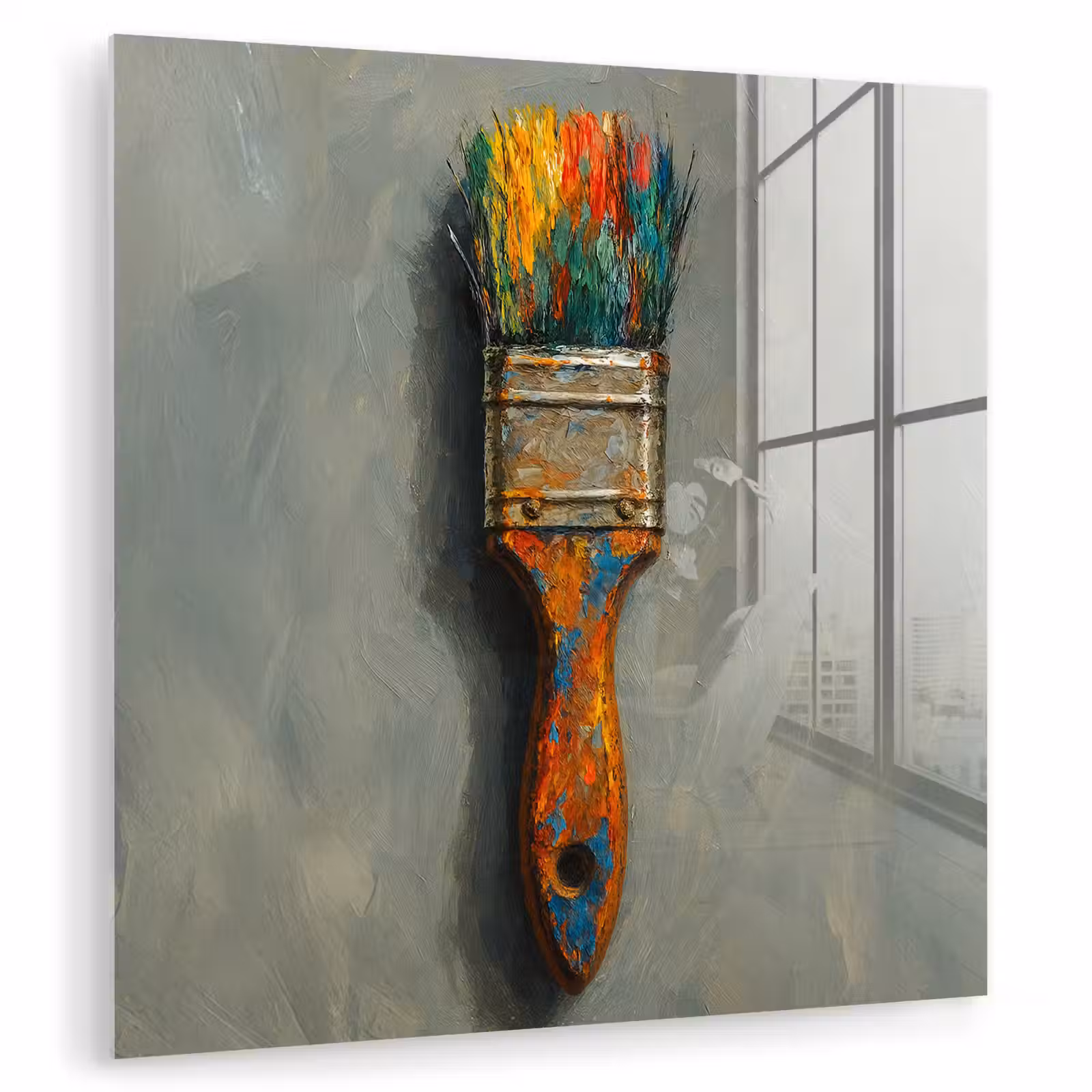 Glas schilderij - Verf - Kwast - Schilderij — 1