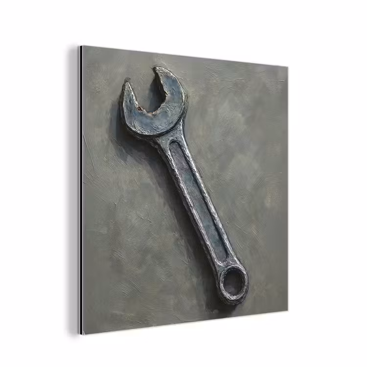 Aluminium schilderij - Steeksleutel - Schilderij - Gereedschap - Verf — 1