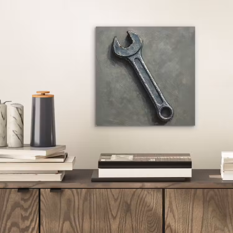 Aluminium schilderij - Steeksleutel - Schilderij - Gereedschap - Verf — 2