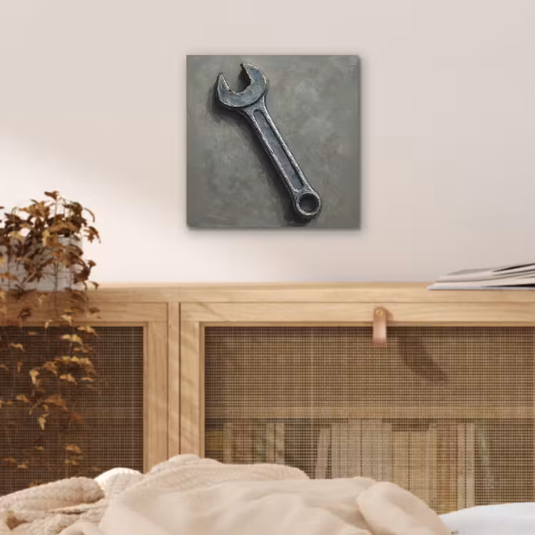Aluminium schilderij - Steeksleutel - Schilderij - Gereedschap - Verf — 4