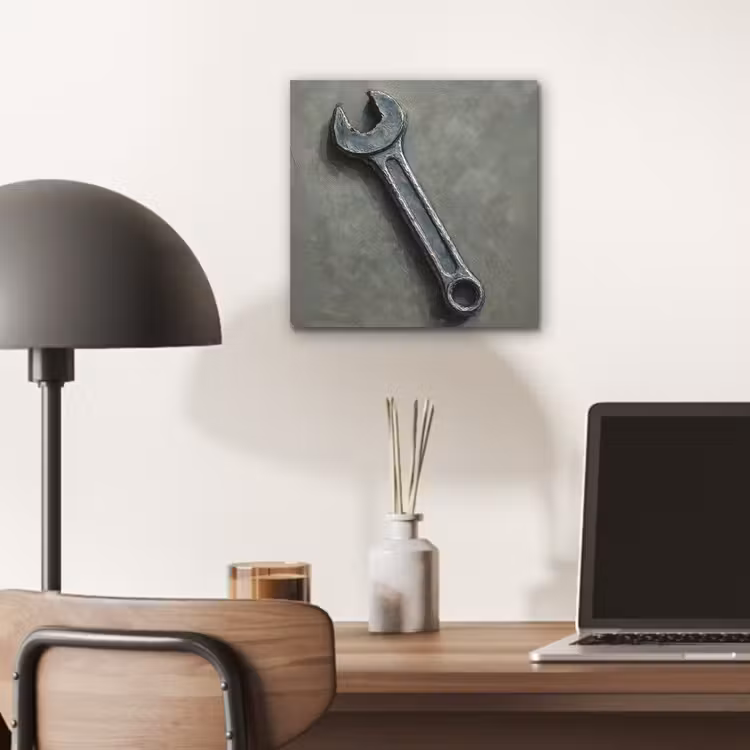 Aluminium schilderij - Steeksleutel - Schilderij - Gereedschap - Verf — 6