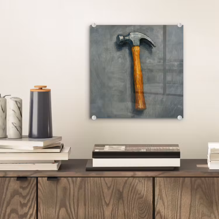 Glas schilderij - Hamer - Schilderij - Gereedschap — 2