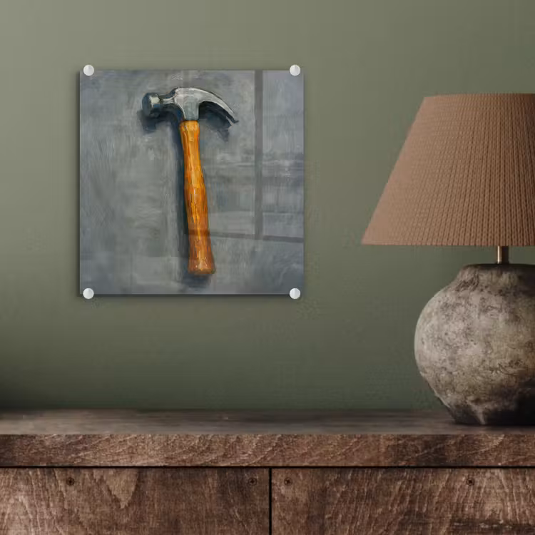 Glas schilderij - Hamer - Schilderij - Gereedschap — 4